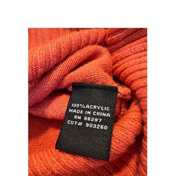 BCBGMAXAZRIA Orange Turtleneck Wide Sleeve Pullover Slouchy Sweater - Picture 5 of 12